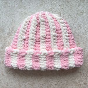 fuzzy crochet beanie